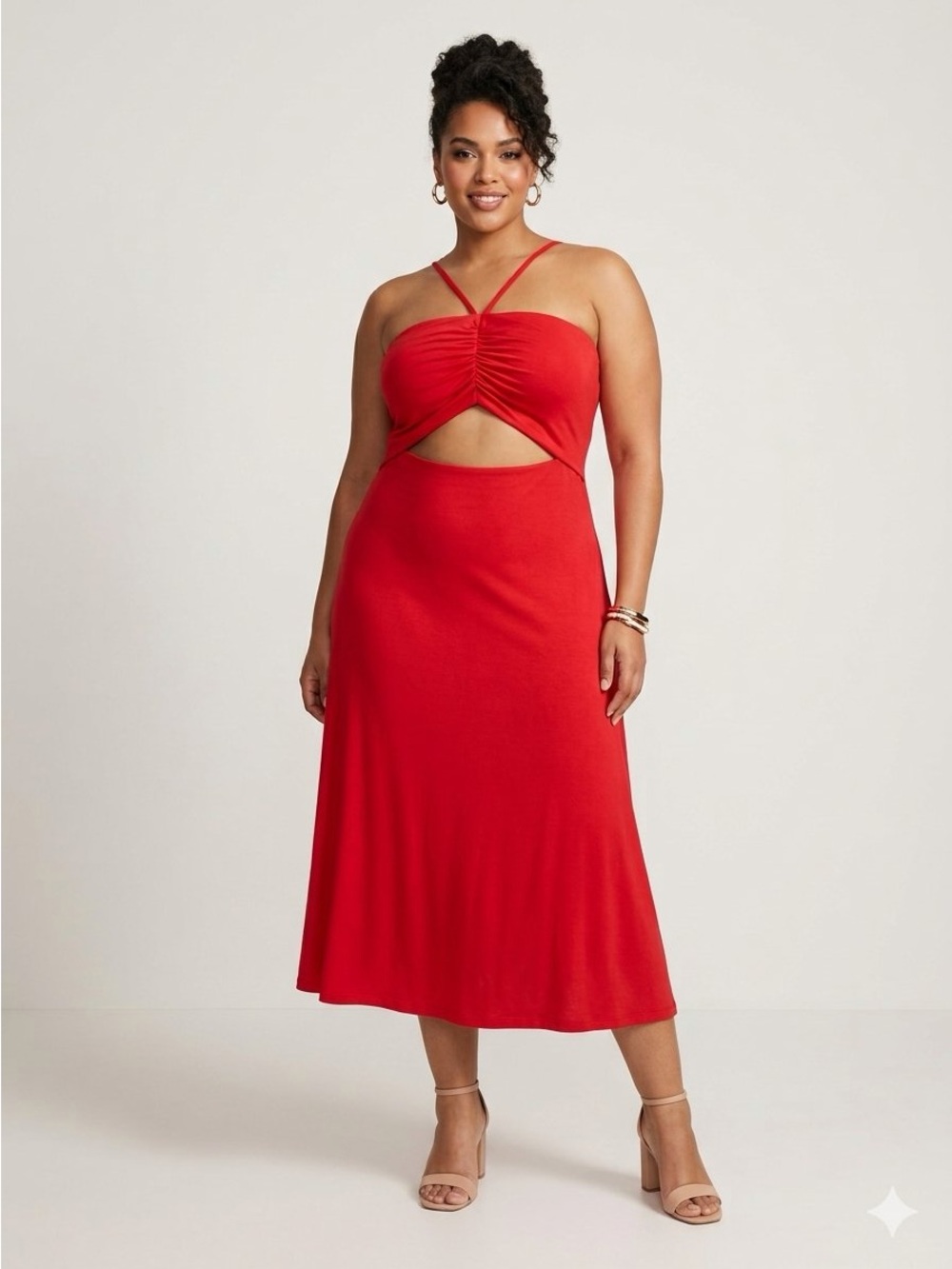 Eloquii Red Strappy Cutout Dress